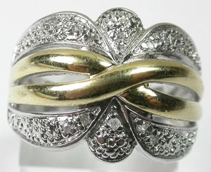 Anillo Dos Tonos Plata de Ley y Vermeil con Acentos de Diamantes Madre de la Novia - Imagen 1 de 3