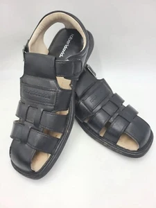 Sandalia para caminar de playa con correa de caín Robert David para hombre zapatos negros talla 14M - Imagen 1 de 7