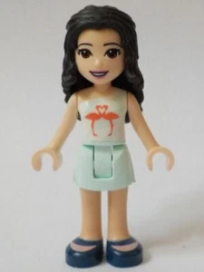 LEGO® Minifig frnd343 - Friends Emma - Light Aqua Skirt, White and Light Aqua - Picture 1 of 1