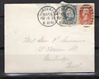 Scott 183 and 206 on small cover from Worcester Mass 1883
