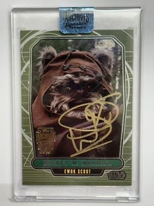 2018 Topps Star Wars Archives Sig Series Warwick Davis As Wicket Warrick #5/12!