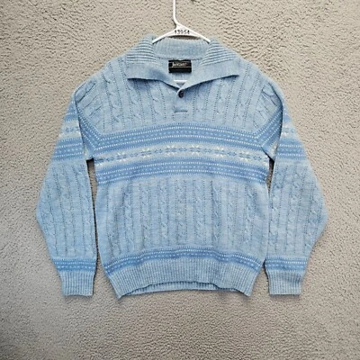 Suéter Jantzen Para Hombre Talla Mediana Azul Cuello Tejido con Cable Pullover Foto 1 de 4