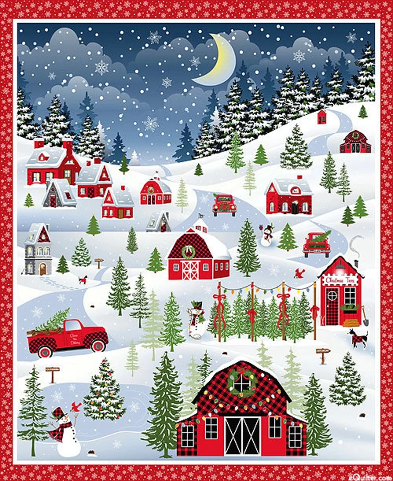 Country Christmas - Panel de 1 yarda - Paneles continuos disponibles. Foto 1 de 1