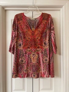 Live and Let Live Orange Embellished Shirt Top Blouse Women's Plus Size 2X - Picture 1 of 2
