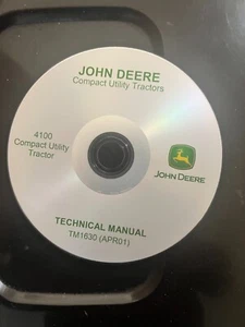John Deere 4100 Compact Tractor Technical Service Repair Manual TM1630 CD - Picture 1 of 1