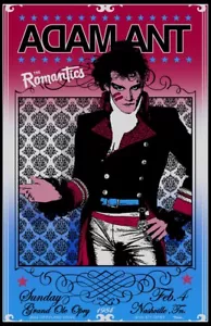 Póster de concierto Adam Ant 1984 Grand Ole Opry 11 X 17 enmarcado - Imagen 1 de 2
