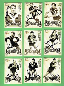 #D148.   NINE(9)   HAND  SIGNED  2008  CENTENARY  OF  RUGBY LEAGUE  CARDS - Picture 1 of 2