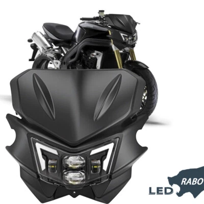 Faros LED de alta/baja para motocicleta con máscara DRL para moto de tierra Street Fighter - Imagen 1 de 4
