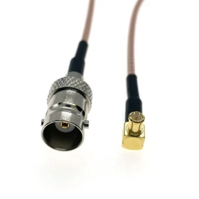 MCX male plug right angle to BNC female jack Crimp pigtail Connector RG316 cable - Image 1 of 4