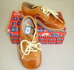 Vintage Buster braune Lederschuhe Größe 6 C neu im Karton Billy - Bild 1 von 8