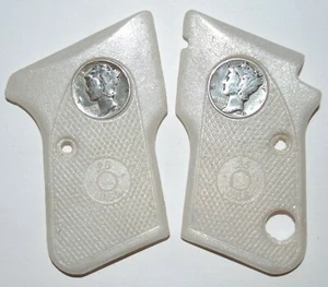 Beretta Minx 950 BS, B pistol grips pearl white plastic with mercury dimes - Picture 1 of 5