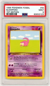 1999 Pokémon Fossil #55 Slowpoke 1st Edition PSA 9 - Picture 1 of 2