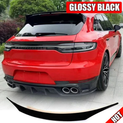 光滑黑色后中间锅炉后备箱翼唇部适合保时捷 Macan 2020 - 2024  — 第 1/4 张图片