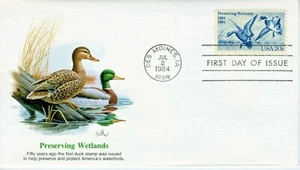  FDC First Day Covers #2092 Ducks Preserving Wetlands Fleetwood 1984  - Picture 1 of 2