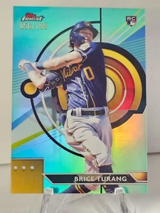 2023 Topps Finest Aqua Refractor #43 Brice Turang 56/199 RC Brewers Rookie - Picture 1 of 2