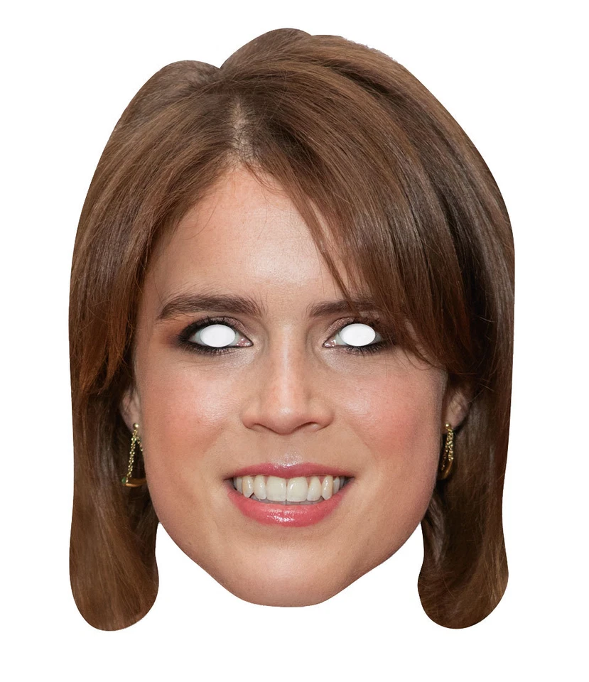 Princess Eugenie 2D Royal Card Party Face Mask - Prince Andrew Sarah Ferguson  - Image 1 of 1