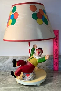 Vintage 1978 Happy Clown Lamp And Shade By Nursery Originals Inc. Made In Taiwan - Picture 1 of 12