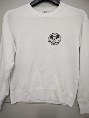 Uniqlo x Disney Sweatshirt Womens XS White Joshua Vides Mickey Mouse Pullover - Image 1 of 4