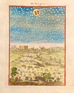 Mars Alain Mazo Grabado Impresión Vistas del Cielo Nocturno Original 1683 - Imagen 1 de 3