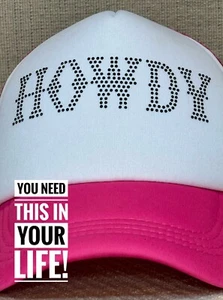 Pink Womens Sparkle Howdy Snapback Trucker Hat NWOT - Picture 1 of 4