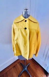 Vintage 1970's Chester Weinberg Quilted Lemon Silk Taffeta Jacket - Picture 1 of 6