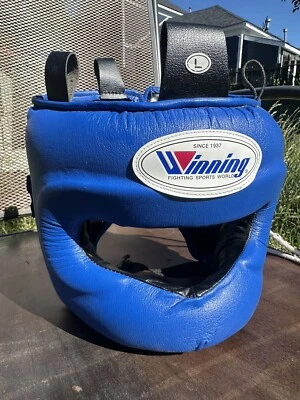 Nuevo equipo de cabeza de boxeo FG-5000 GANADOR azul de entrenamiento talla L grande. Hecho en Japón. Foto 1 de 4