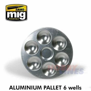Ammo ALUMINIUM PALLET - 6 wells durable paint pallet Mig Jimenez Mig8008 - Picture 1 of 2
