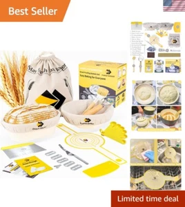 Natural Rattan Banneton Bread Proofing Basket Set - Artisan Sourdough Baking ... - Picture 1 of 10