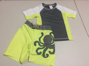 NWT Gymboree Toddler boy rash guard Top Trunk Octopus Set 2T,3T,4T,5T UPF 50+ - Picture 1 of 1