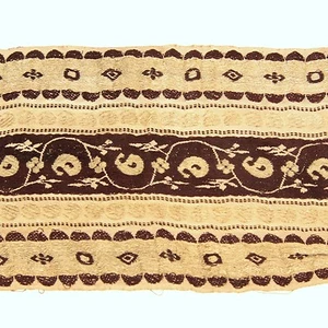 3 m (10 piedi) LUNGO vecchia antica India SARI Saree TRIM tessuto ricamato 652r5 - Foto 1 di 6