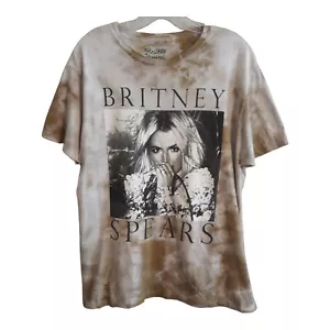 Britney Spears T Shirt Womens Large Tan White Short Sleeves - Picture 1 of 11
