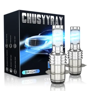 8000K BA20D H6 LED Bulb Hi/Low Light Motorcycle Moped ATV Headlight 12V - Picture 1 of 9