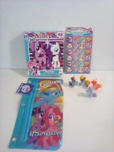 Lot of 4 My Little Pony Puzzle 48 Piece + Stickers + Pencil Pouch + 4 2" MLPs - Picture 1 of 6