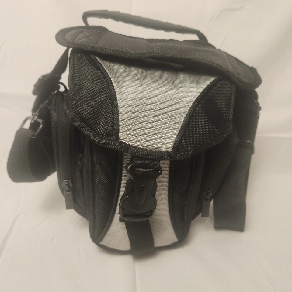 EXTREME GEAR-Bolso acolchado para cámara digital Estuche para lentes Negro/Gris Bolsillos de lona Nylon Foto 1 de 4