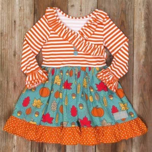 Eleanor Rose Pumpkin & Leaves Miley Dress Size 6 4 5 Zola Headband NWT - Picture 1 of 4