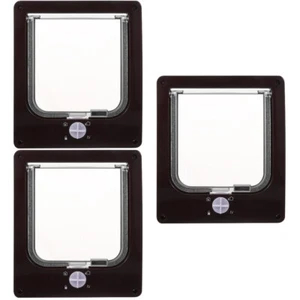 Puerta interior para mascotas puerta de plástico para gatos accesorio de puerta interior para mascotas puerta para mascotas 3 piezas - Imagen 1 de 12
