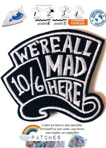 patch Mad Hatter Alice in Wonderland toppa termoadesiva cappellaio matto iron on - Foto 1 di 2