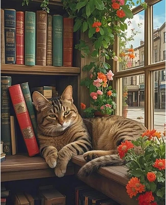 RICUVED DIY Cat Paint by Numbers for Adults, Flower Adult 40X50CM,