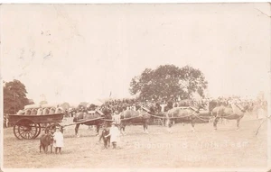 POSTCARD SUFFOLK SUDBORNE AGRICULTURAL SHOW ANIMATED SCENE 1908 RPPC - Picture 1 of 2