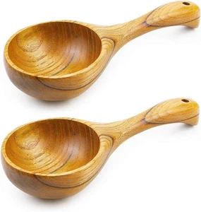BILLIOTEAM 2er Pack Holz Küchenschaufel Schöpfkelle, Mehrzweck groß Massivholz  - Bild 1 von 7