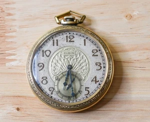 Vintage Elgin Grade 315 10k RGP Taschenuhr 12S läuft Open Face - Bild 1 von 3