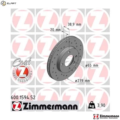 2x BRAKE DISC 600.1594.52 FOR VW SANTANA GOLF/III/Mk/�/Cabriolet SCIROCCO 1.3L - Image 1 of 4