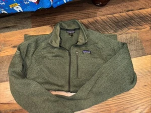 Patagonia Verde Oliva Better Maglione FullZip Pile Pullover Giacca Uomo Large - Foto 1 di 12