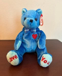 Orsacchiotto Ty Beanie bambino blu papà-e nuovo con etichetta - Foto 1 di 2