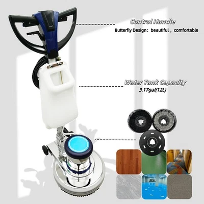 "Máquina de limpieza y pulido de alfombras/pisos 110 V 18"" fregadora de pisos 1,5 HP" Foto 1 de 4