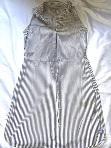 Banana Republic Women’s Size 4 Cotton Sleeveless Dress Striped White Grey Black - Picture 1 of 23