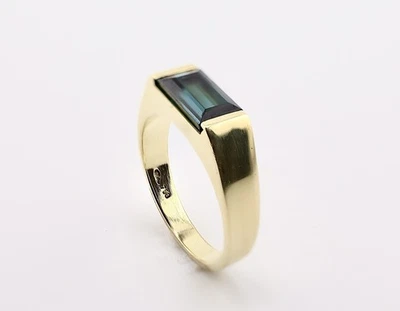 Echtgoldring 750 Gestempelt 18 Karat Gold Damenring Gr. 52 Smaragd o. Turmalin - Bild 1 von 4