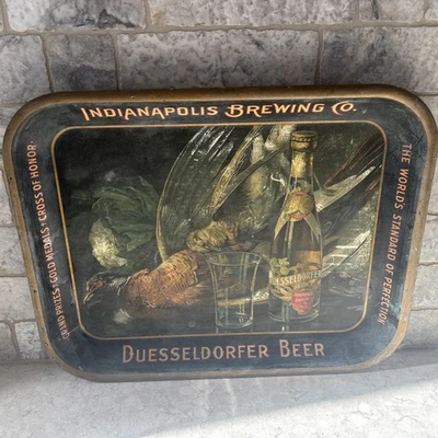Antique 1930s Duesseldorfer Beer Tray/Indianapolis Brewing Company Tray - Image 1 of 4