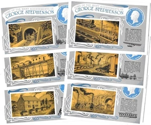 Railway Postcards George Stephenson Some of the Achievements Dalkeith Set of 6 - Picture 1 of 3