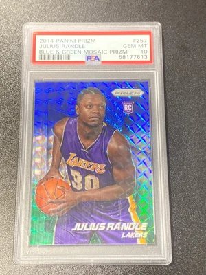 Panini Prizm Julius Randle #257 2014 mosaico azul y verde PSA 10 Foto 1 de 2